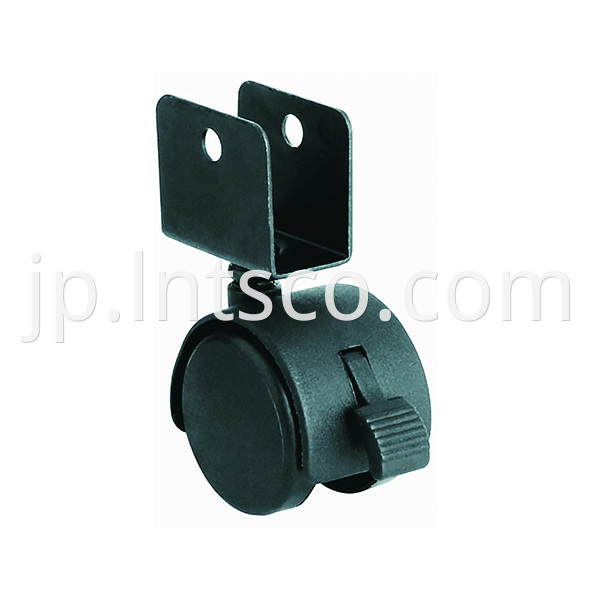 Furniture U Bracket Brake Casters with Nylon Wheels